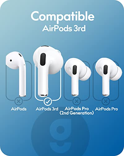 Gcioii 3 Pairs AirPods 3 Ear Hooks Covers [Added Storage Pouch] Anti Slip Wings Ear Covers, Grip Tips Accessories Compatible with Apple AirPods 3rd Generation (White, Medium)