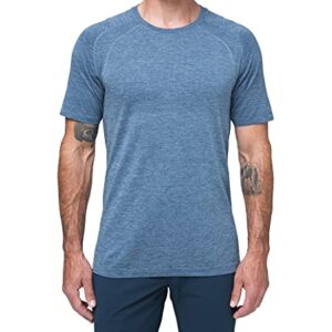 LULULEMON Men's Metal Vent Tech Short Sleeve Crew 2.0 T-Shirt (Midnight Shadow/Tempest Blue, L)