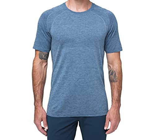 LULULEMON Men's Metal Vent Tech Short Sleeve Crew 2.0 T-Shirt (Midnight Shadow/Tempest Blue, L)