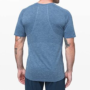 LULULEMON Men's Metal Vent Tech Short Sleeve Crew 2.0 T-Shirt (Midnight Shadow/Tempest Blue, L)