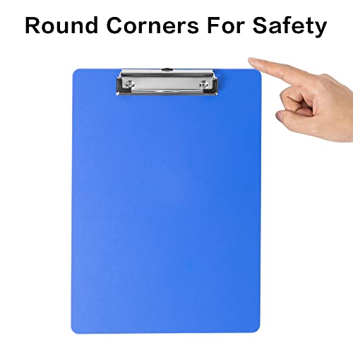 Deli Plastic Clipboard, Clip Board with Low Profile Clip, Standard A4 Letter Size Clipboards for Nurses, Students, Office and Women, Blue, 2 Pack