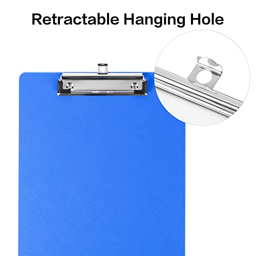 Deli Plastic Clipboard, Clip Board with Low Profile Clip, Standard A4 Letter Size Clipboards for Nurses, Students, Office and Women, Blue, 2 Pack