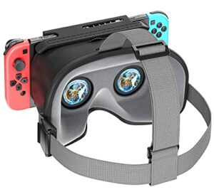 switch vr headset compatible with nintendo switch & oled, upgraded with adjustable hd lenses, virtual reality glasses for original nintendo switch & switch oled model, switch vr kit, switch 3d goggles