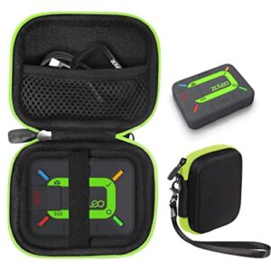 CaseSack case for ZOLEO Satellite Communicator, Black with Green Zip to Match ZOLEO, mesh Accessory Pocket (Black with Green Zip)