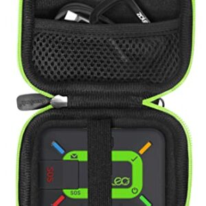 CaseSack case for ZOLEO Satellite Communicator, Black with Green Zip to Match ZOLEO, mesh Accessory Pocket (Black with Green Zip)