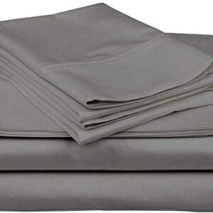 Sleeper Sofa Bed Sheet Set - Queen Dark Grey Solid Sofa Bed Sheets - 100% Cotton 400 Thread Count Sofa Sheets - Sleeper Sofa 4 PC's Sheet Set - Sleeper Sofa Sheets - Fits Mattresses Up to 6" Drop