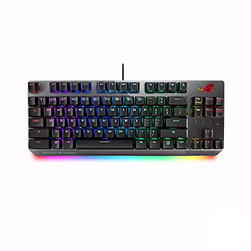 ASUS ROG Strix Scope NX TKL | 80% Gaming Mechanical Keyboard, ROG NX Red Linear Switches, Detachable Cable, Stealth Key, Aura Sync, Programmable Macros, Aluminum Top