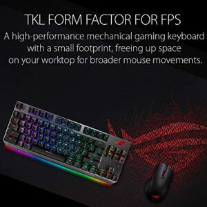 ASUS ROG Strix Scope NX TKL | 80% Gaming Mechanical Keyboard, ROG NX Red Linear Switches, Detachable Cable, Stealth Key, Aura Sync, Programmable Macros, Aluminum Top