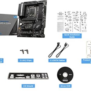 MSI PRO Z690-A DDR4 ProSeries Motherboard (ATX, 12th Gen Intel Core, LGA 1700 Socket, DDR4, PCIe 4, CFX, M.2 Slots)