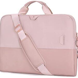 BAGSMART Laptop Bag for Women, 15.6 Inch Laptop Case,Slim Computer Bag,15 Inch Messenger Shoulder Bag, Laptop Briefcase for Business Office Travel, Light Pink