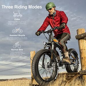TotGuard 26" Fat Tire Electric Bike 500W 21.6MPH Ebike Foldable Adult Electric Mountain Bicycles with 48V 10Ah Battery and Lockable Suspension Fork