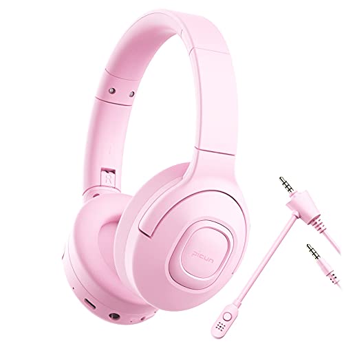 E5 Kids Wireless Headphones with Microphone, Bluetooth 5.0 Over Ear Wireless Kids Headphones with Volume Control 85dB/93dB, 40H Playtime,Sharing Function,for School/iPad/Tablet/Boys/Girls (Pink)