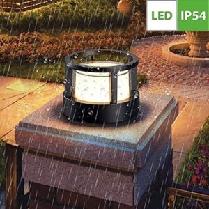 Mrdsre IP65 Waterproof Round Outdoor Garden Post Bollard Light Residential Lighting Column Lamp Aluminum Pathway Driveway Floor Lawn Landscape Lighting Decoration Pillar Lantern Stigma Lamps