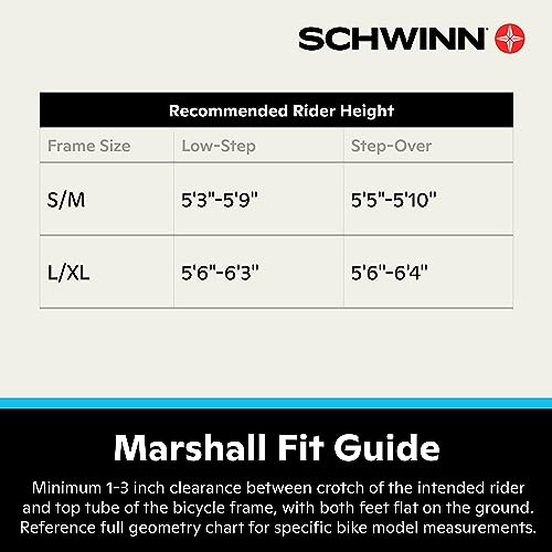 Schwinn Marshall Electric Hybrid Bike for Adults, Large/X-Large Step-Over Aluminum Frame, 250W Motor, 7 Speed, 27.5-Inch Wheels, Blue