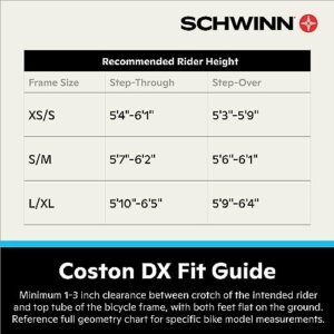 Schwinn Coston DX Adult Electric Hybrid Bike, Large/X-Large Step-Over Frame,7-Speed, 27.5 Inch Wheels, 20-Inch Aluminum Frame, Matte Black