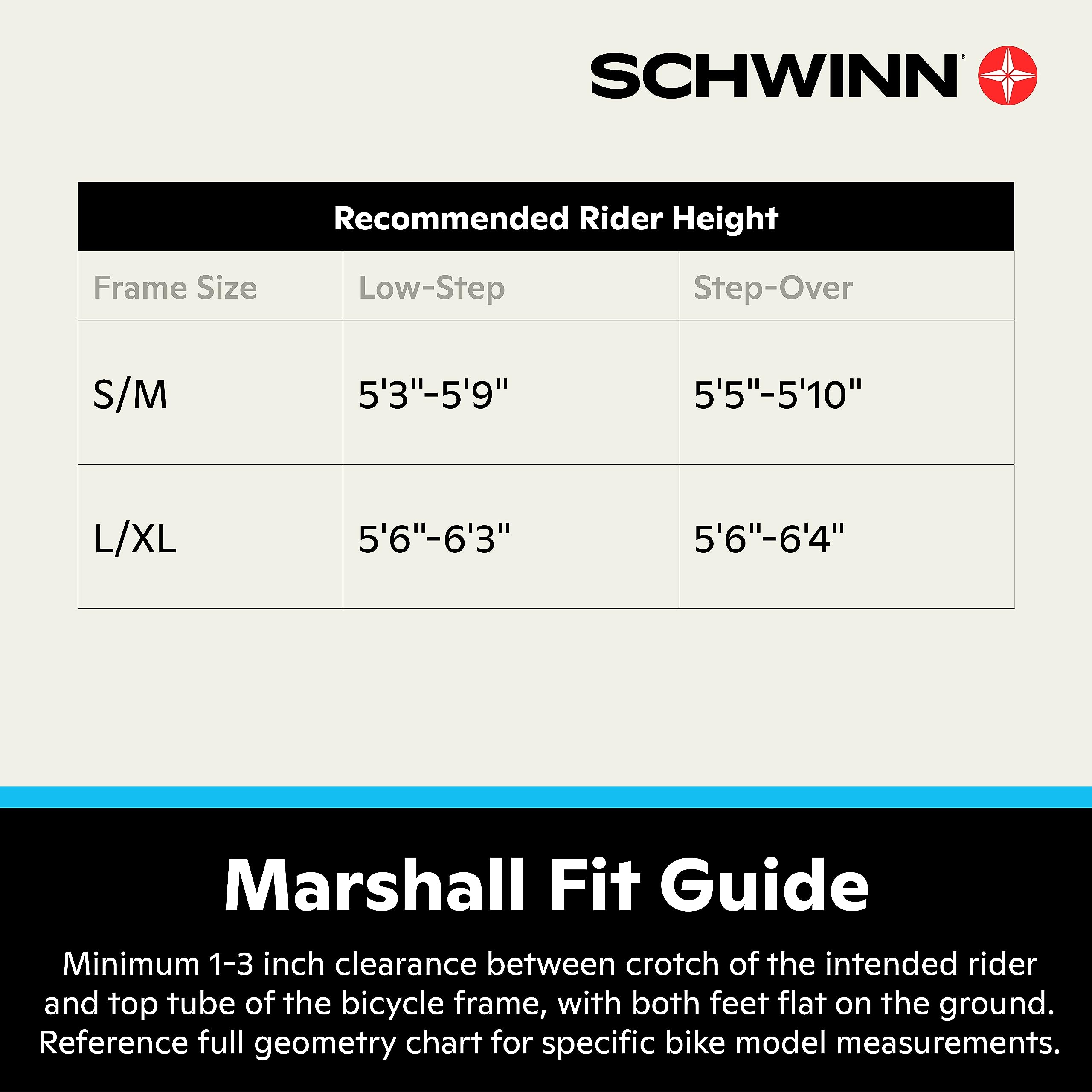 Schwinn Marshall Electric Hybrid Bike for Adults, Large/X-Large Step-Thru Aluminum Frame, 250W Motor, 7 Speed, 27.5-Inch Wheels, Gloss Grey