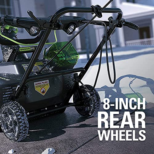 Greenworks Pro 80V 20 inch Snow Thrower with 2Ah Battery and Charger with Greenworks Pro 80V 4Ah Lithium Ion Battery GBA80400