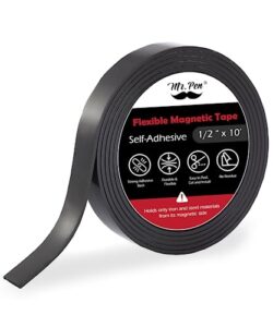 mr. pen- flexible magnetic tape, 1/2 inch x 10 feet, magnetic strip, magnets with adhesive backing, magnetic strips with adhesive backing, magnet tape, magnetic tape roll, adhesive magnetic strips.