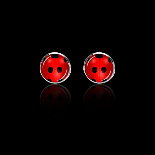 FKOJMH Red Ladybug Set Ladybug Necklace Ladybug Earrings Moon Ladybug Ladybug Jewelry Lucky Ladybug