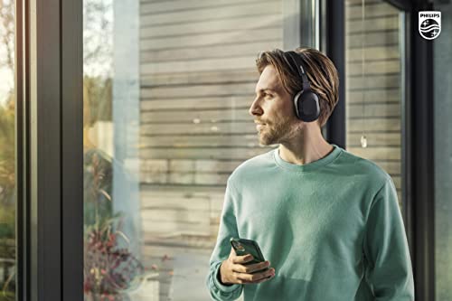 PHILIPS Active Noise Cancelling Headphones Wireless Bluetooth H6506 Flat Folding Lightweight Over Ear Wireless Headphones w/Multipoint Bluetooth Connection 30h Playtime with Deep Bass for Home/Office