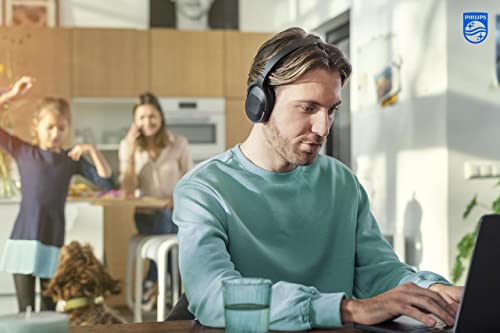 PHILIPS Active Noise Cancelling Headphones Wireless Bluetooth H6506 Flat Folding Lightweight Over Ear Wireless Headphones w/Multipoint Bluetooth Connection 30h Playtime with Deep Bass for Home/Office