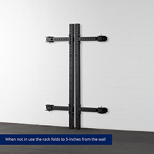 Titan Fitness X-3 Series 80-inch Wall Mounted Folding Power Rack, Space Savings Rack, Folds up to 5-inches from the Wall