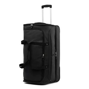 Travelpro Roadtrip 30" Drop-Bottom Wheels Rolling Duffel Bag Luggage 3 Large Packing Cubes Included Men, Women, Ash Black, Inch