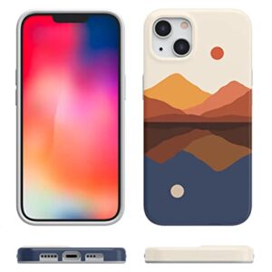 Casely Case Compatible with iPhone 13 Mini | Opposites Attract | Day & Night Colorblock Mountain Case