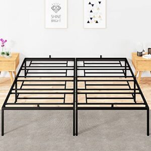 idealhouse king metal platform bed frame with sturdy steel bed slats mattress foundation no box spring needed large storage space easy to assemble non-shaking and non-noise black
