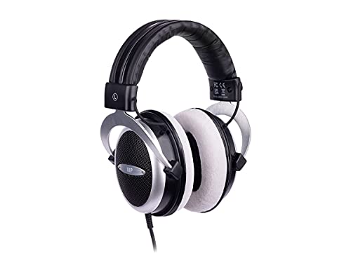 Monoprice Semi-Open Over Ear Wired Headphones, Low Deep Bass, Comfortable Headphones for Kids Teens Adults, for Smartphone, Computer, Laptop,Black