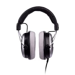 Monoprice Semi-Open Over Ear Wired Headphones, Low Deep Bass, Comfortable Headphones for Kids Teens Adults, for Smartphone, Computer, Laptop,Black