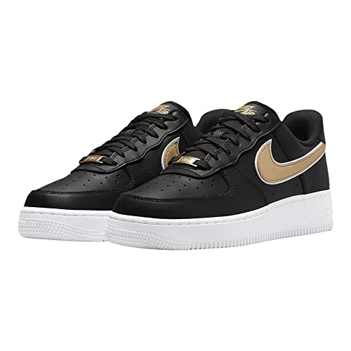 Nike Womens WMNS Air Force 1 '07 ESS DD1523 001 Black/Gold - Size 7.5W