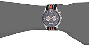 SEIKO SSB403 Watch for Men - Essentials Collection - Quartz Chronograph, Tachymeter, Gray Dial with Metallic and Orange Accents, Racing Stripe Strap, and Water-Resistant to 100m