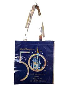 disney parks 50th anniversary reusable bag - medium size, blue