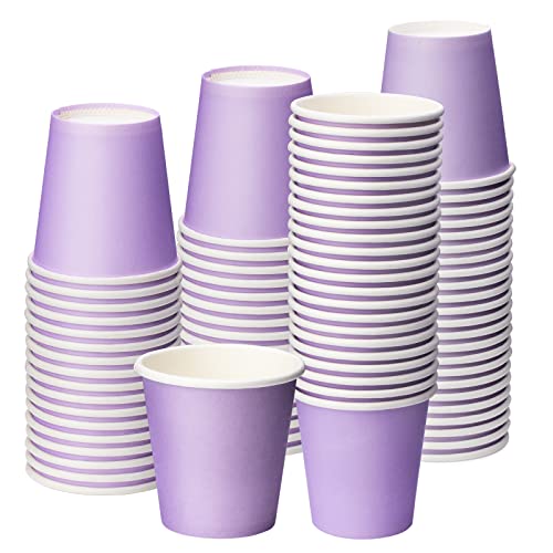 Huaiid 3 Oz 100 Packs Small Disposable Bathroom Mouthwash Cups Bathroom Paper Cups Espresso Paper Cups Pink Paper Hot Cups for Snack Bathroom Espresso Perfect for Home Condos Rvs Campers（Purple）