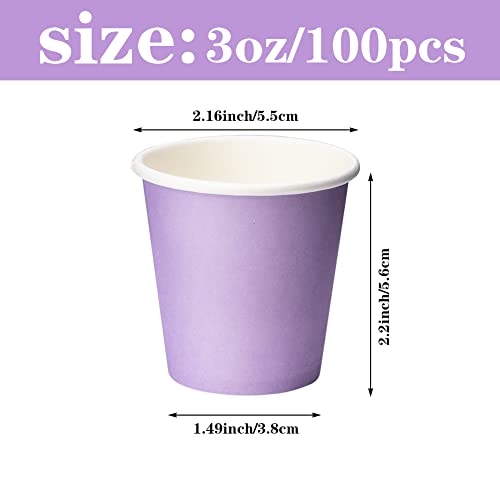 Huaiid 3 Oz 100 Packs Small Disposable Bathroom Mouthwash Cups Bathroom Paper Cups Espresso Paper Cups Pink Paper Hot Cups for Snack Bathroom Espresso Perfect for Home Condos Rvs Campers（Purple）