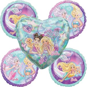 Mermaid Party Balloon Decorations - Set Of 5 Balloons For A Unicorn Princess Mermaid Theme Happy Birthday Decoration Bouquet Centerpiece Or Backdrop Banner