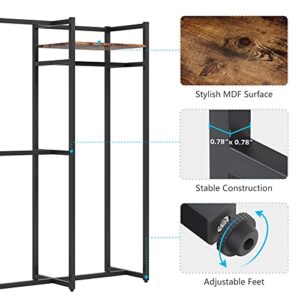 Tribesigns Garment Rack Heavy Duty Clothes Rack, Free Standing Closet Organizer with Shelves and Hanging Rod, Large Metal Clothing Rack for Hallway, Bedroom, Max Load 500Lbs (Dark Black)