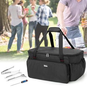 SAMDEW Portable Grill Carry Bag Compatible with Weber 1141001 Go-Anywhere Gas Grill, Outdoor Camp Grill Cover Compatible with Weber 121020 Go-Anywhere Charcoal Grill, Bag Only (Patented Design)