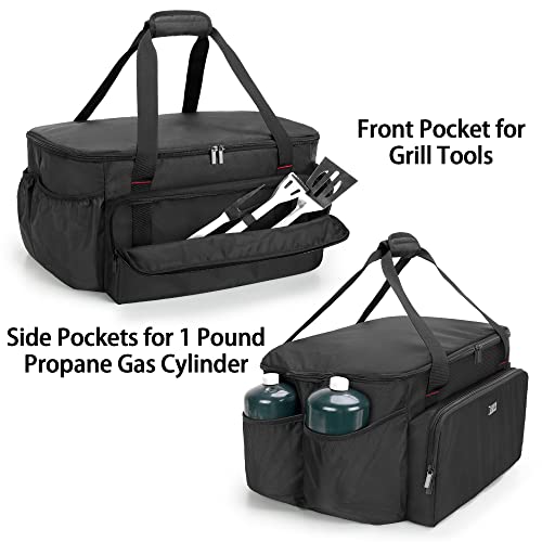 SAMDEW Portable Grill Carry Bag Compatible with Weber 1141001 Go-Anywhere Gas Grill, Outdoor Camp Grill Cover Compatible with Weber 121020 Go-Anywhere Charcoal Grill, Bag Only (Patented Design)