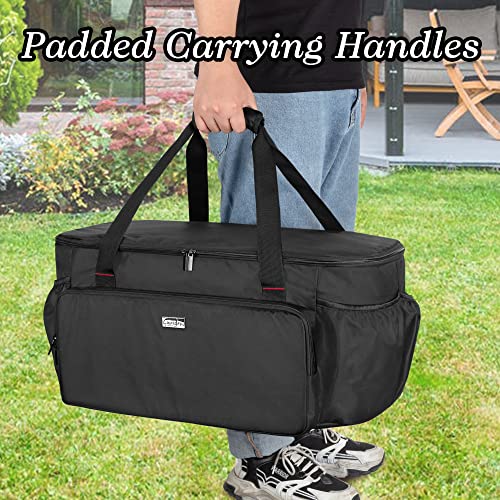 SAMDEW Portable Grill Carry Bag Compatible with Weber 1141001 Go-Anywhere Gas Grill, Outdoor Camp Grill Cover Compatible with Weber 121020 Go-Anywhere Charcoal Grill, Bag Only (Patented Design)