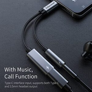 USB c to 3.5mm Headphone and Charger Adapter,2-in-1 USB C PD 3.0 Charging Port to Aux Audio Jack and Fast Charging Dongle Cable Cord Compatible with Samsung Galaxy S22 S21 S20, Google Pixel 4 3 XL