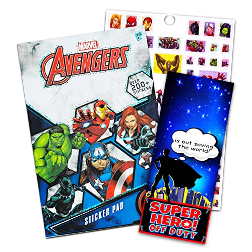 Marvel Avengers Tote Bag Set for Kids, Adults ~ 4 Pc Bundle with 2 Large Reusable Grocery Bags, Avengers Stickers, and More | Cute Superhero Party Supplies and Favors