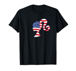 barbie - fourth of july - flag profile t-shirt