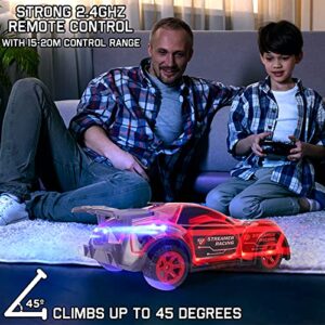 Liberty Imports Buggy Remote Control Race Car Kids- 2.4 GHZ Fast Stunt RC Race Car Toy LED Light Racer with Smoke, Rechargeable Battery Race Car Mist Boys Fog Racer