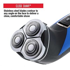 Barbasol Rechargeable Electric Wet and Dry Rotary Shaver with Stainless Steel Blades and Pop Up Trimmer