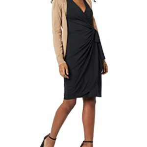 Amazon Essentials Women's Long Sleeve Classic Wrap Dress (Available in Plus Size), Black, XX-Large