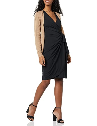 Amazon Essentials Women's Long Sleeve Classic Wrap Dress (Available in Plus Size), Black, XX-Large