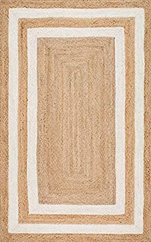 6x9,8x10,9x12,10x14 Ft. Handmade Indian Braided Rug Natural Jute Braided Rug Patio Rug/ Entryway Rug/ Hall Rug/ Kitchen Rug/ Bedroom Rug/ Indian Durrie (4x6 Ft Area Rug)