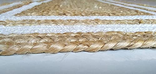 6x9,8x10,9x12,10x14 Ft. Handmade Indian Braided Rug Natural Jute Braided Rug Patio Rug/ Entryway Rug/ Hall Rug/ Kitchen Rug/ Bedroom Rug/ Indian Durrie (4x6 Ft Area Rug)